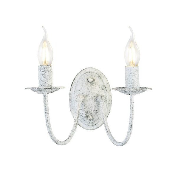 ACA Lighting Απλίκα Επίτοιχη Κλασσική Μεταλλική Δίφωτη σε δύο Χρώματα