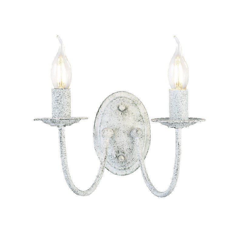 ACA Lighting Απλίκα Επίτοιχη Κλασσική Μεταλλική Δίφωτη σε δύο Χρώματα