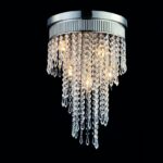 ACA Lighting Μοντέρνο Φωτιστικό Οροφής με Κρύσταλλα και Μεταλλική Βάση Σατέν Νίκελ σε Δύο Εκδόσεις