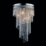ACA Lighting Μοντέρνο Φωτιστικό Οροφής με Κρύσταλλα και Μεταλλική Βάση Σατέν Νίκελ σε Δύο Εκδόσεις