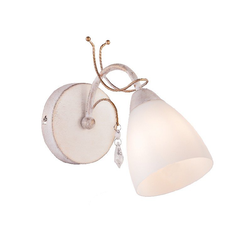 ACA Lighting Κλασσική Επίτοιχη Απλίκα Μεταλλική με Γυάλινο Καπέλο Λευκή Μονόφωτη