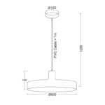 Φωτιστικό Κρεμαστό Μεταλλικό Μοντέρνο Μονόφωτο σε Δύο Διαστάσεις Λευκό