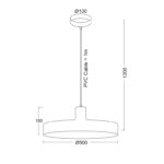 Φωτιστικό Κρεμαστό Μεταλλικό Μοντέρνο Μονόφωτο σε Δύο Διαστάσεις Λευκό
