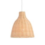 ACA Lighting Φωτιστικό Κρεμαστό Μοντέρνο Ξύλινο από Λυγαριά σε Φυσικό Χρώμα Μονόφωτο