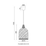 ACA Lighting Μοντέρνο Κρεμαστό Φωτιστικό Μονόφωτο με Καπέλο από Σπάγγο Λευκό