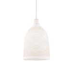 ACA Lighting Μοντέρνο Κρεμαστό Φωτιστικό Μονόφωτο με Καπέλο από Σπάγγο Λευκό