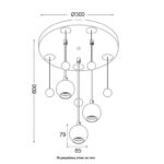 ACA Lighting Φωτιστικό Παιδικό Οροφής Κρεμαστό Πλαστικό με Μεταλλική Βάση Πολύχρωμο