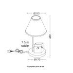 Φωτιστικό Παιδικό Επιτραπέζιο Μεταλλικό με Υφασμάτινο Καπέλο και MDF