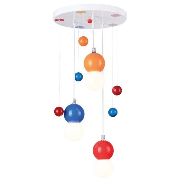 ACA Lighting Φωτιστικό Παιδικό Οροφής Κρεμαστό Πλαστικό με Μεταλλική Βάση Πολύχρωμο