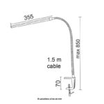 ACA Lighting LED Φωτιστικό Γραφείου Αφής Ντιμαριζόμενο Μεταλλικό με Σφιγκτήρα σε Τρία Χρώματα