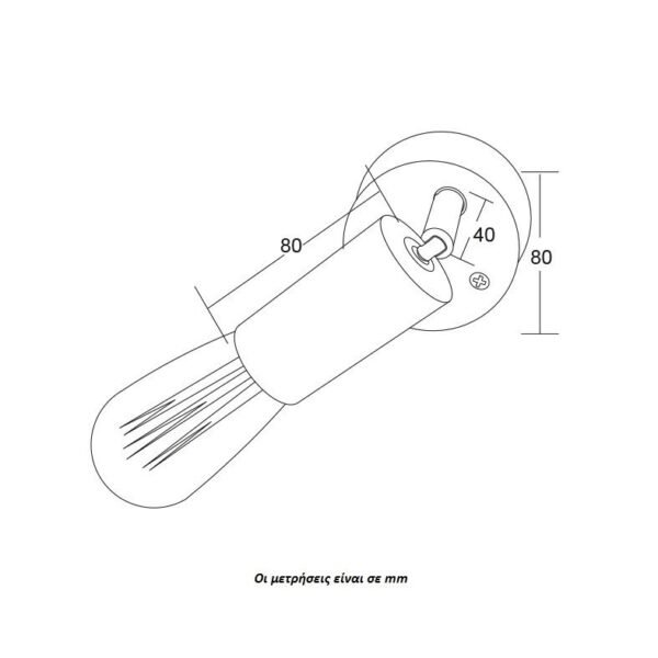 ACA Lighting Σποτ Επίτοιχο Οροφής Μεταλλικό Μονόφωτο Περιστρεφόμενο Μαύρο