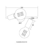 ACA Lighting Σποτ Επίτοιχο Οροφής Μεταλλικό Δίφωτο Περιστρεφόμενο Μαύρο