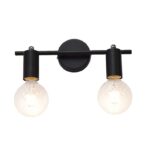 ACA Lighting Σποτ Επίτοιχο Οροφής Μεταλλικό Δίφωτο Περιστρεφόμενο Μαύρο