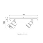 ACA Lighting Σποτ Επίτοιχο Οροφής Μεταλλικό Δίφωτο Περιστρεφόμενο Λευκό Αντικέ