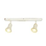 ACA Lighting Σποτ Επίτοιχο Οροφής Μεταλλικό Δίφωτο Περιστρεφόμενο Λευκό Αντικέ