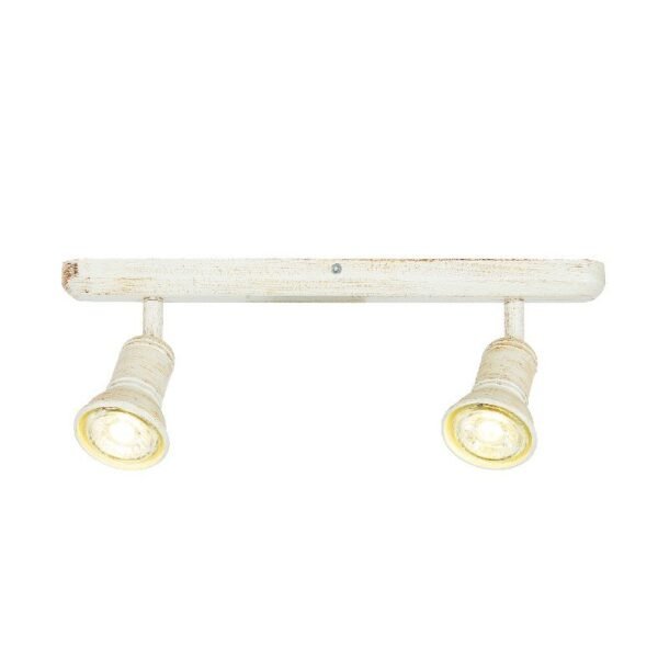 ACA Lighting Σποτ Επίτοιχο Οροφής Μεταλλικό Δίφωτο Περιστρεφόμενο Λευκό Αντικέ