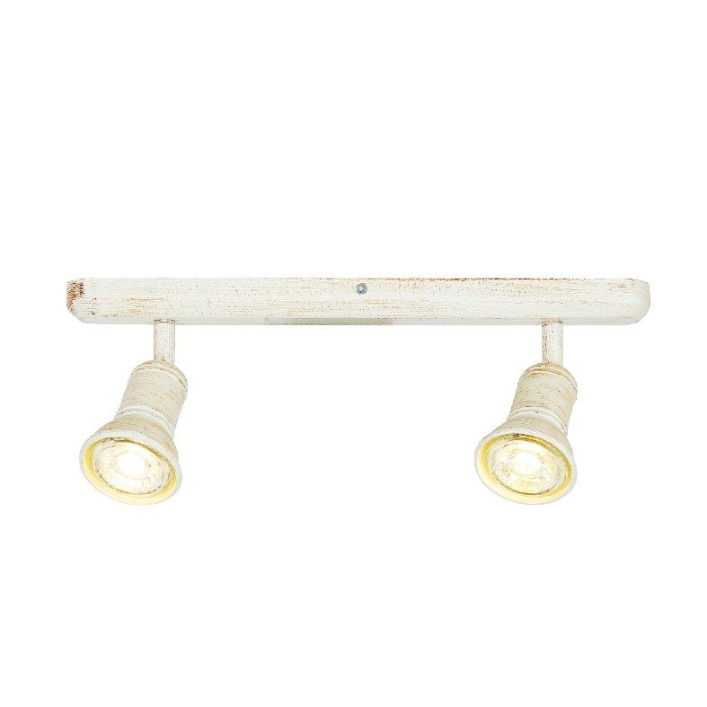 ACA Lighting Σποτ Επίτοιχο Οροφής Μεταλλικό Δίφωτο Περιστρεφόμενο Λευκό Αντικέ