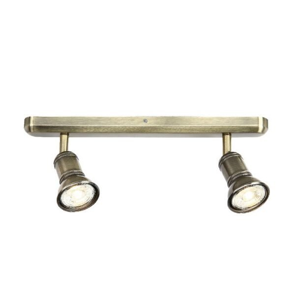 ACA Lighting Σποτ Επίτοιχο Οροφής Μεταλλικό Δίφωτο Περιστρεφόμενο Μπρονζέ