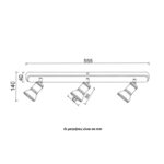 ACA Lighting Σποτ Επίτοιχο Οροφής Μεταλλικό Τρίφωτο Περιστρεφόμενο Λευκό Αντικέ