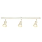 ACA Lighting Σποτ Επίτοιχο Οροφής Μεταλλικό Τρίφωτο Περιστρεφόμενο Λευκό Αντικέ
