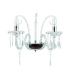 ACA Lighting Απλίκα Τοίχου Κλασσική Διάφανη με Μεταλλική Βάση Δίφωτη