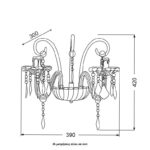 ACA Lighting Απλίκα Τοίχου Κλασσική Διάφανη με Μεταλλική Βάση Δίφωτη