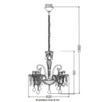 ACA Lighting Κλασσικός Κρεμαστός Πολυέλαιος Ακρυλικός Διάφανος Τετράφωτος