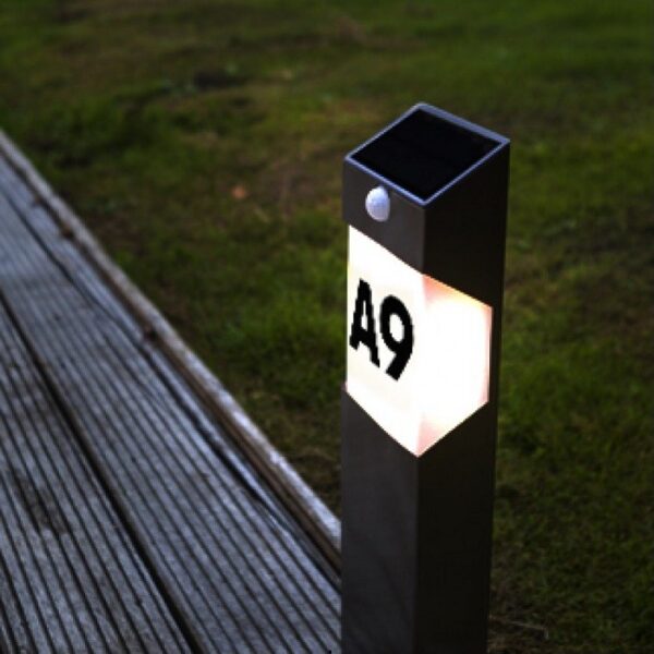 Ηλιακό Φωτιστικό Επιδαπέδιο Στεγανό LED 2.3Watt από Ανοξείδωτο Ατσάλι με Αισθητήρα Κίνησης Lutec Solstel