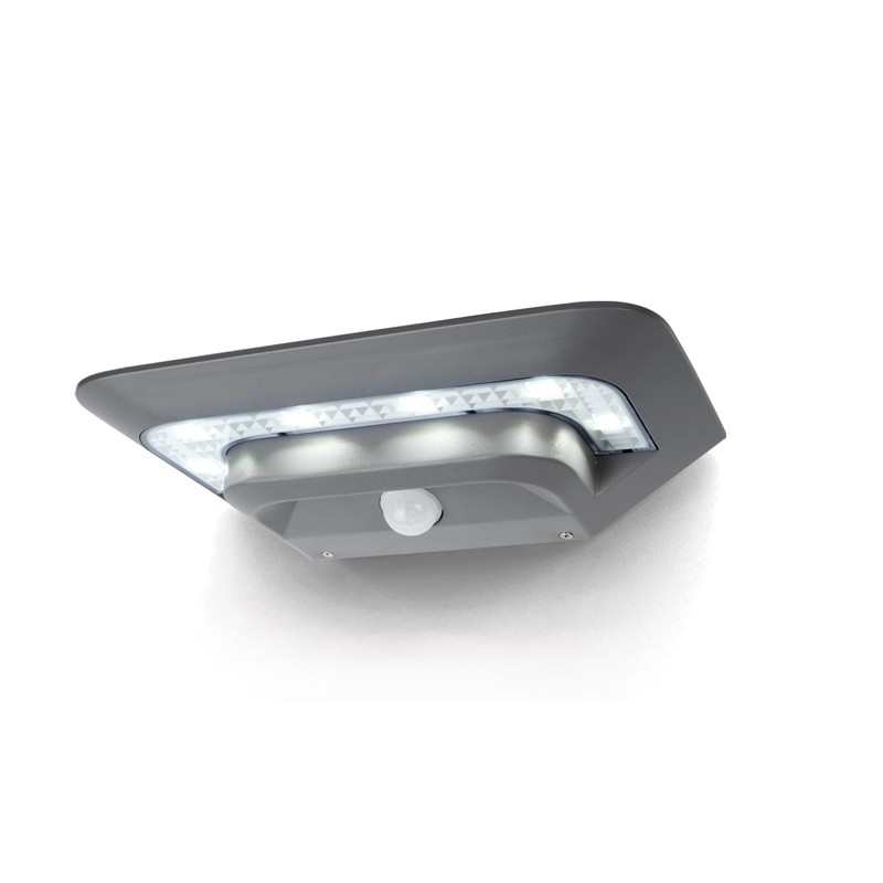 Επίτοιχο Ηλιακό Φωτιστικό LED 2.4Watt Ασημί με Αισθητήρα Κίνησης Lutec Ghost Solar