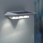 Επίτοιχο Ηλιακό Φωτιστικό LED 2.4Watt Ασημί με Αισθητήρα Κίνησης Lutec Ghost Solar
