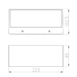 Φωτιστικό Επίτοιχο Lutec Gemini Εξωτερικού Χώρου Στεγανό από Αλουμίνιο Ανθρακί σε δύο Εκδόσεις