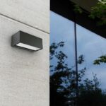 Φωτιστικό Επίτοιχο Lutec Gemini Εξωτερικού Χώρου Στεγανό από Αλουμίνιο Ανθρακί σε δύο Εκδόσεις