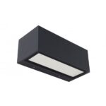 Φωτιστικό Επίτοιχο Lutec Gemini Εξωτερικού Χώρου Στεγανό από Αλουμίνιο Ανθρακί σε δύο Εκδόσεις