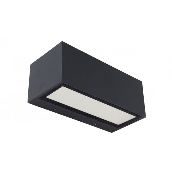 Φωτιστικό Επίτοιχο Lutec Gemini Εξωτερικού Χώρου Στεγανό από Αλουμίνιο Ανθρακί σε δύο Εκδόσεις