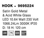 Κρεμαστό Φωτιστικό Χρυσό-Λευκό HOOK 9695224 Nova Luce - Image 5