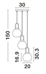 Κρεμαστό Τρίφωτο IRVINE 9241190 Nova Luce - Image 4